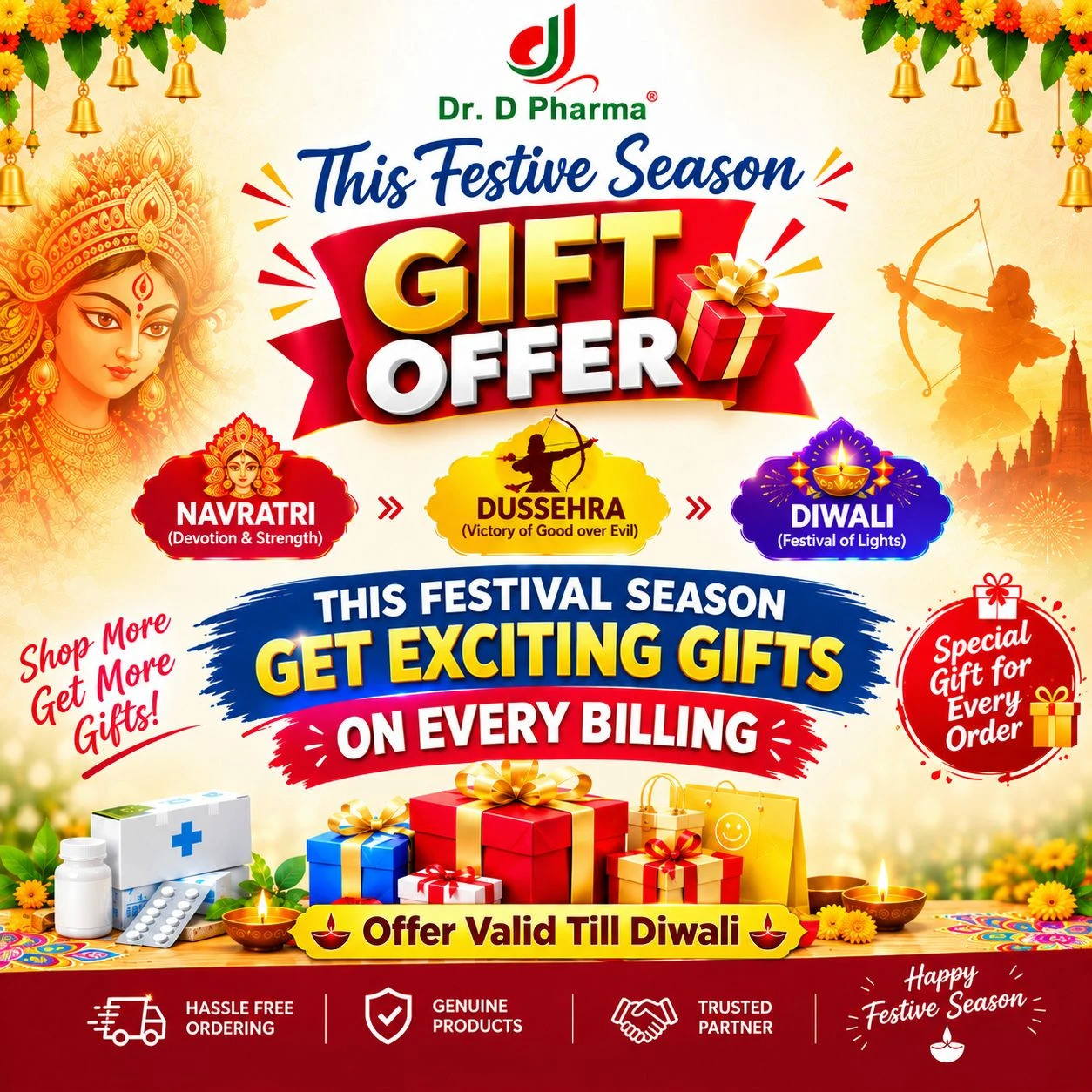 Festive Gift Offer – Celebrate More, Save More! Navratri, Dussehra & Diwali with Dr. D Pharma!