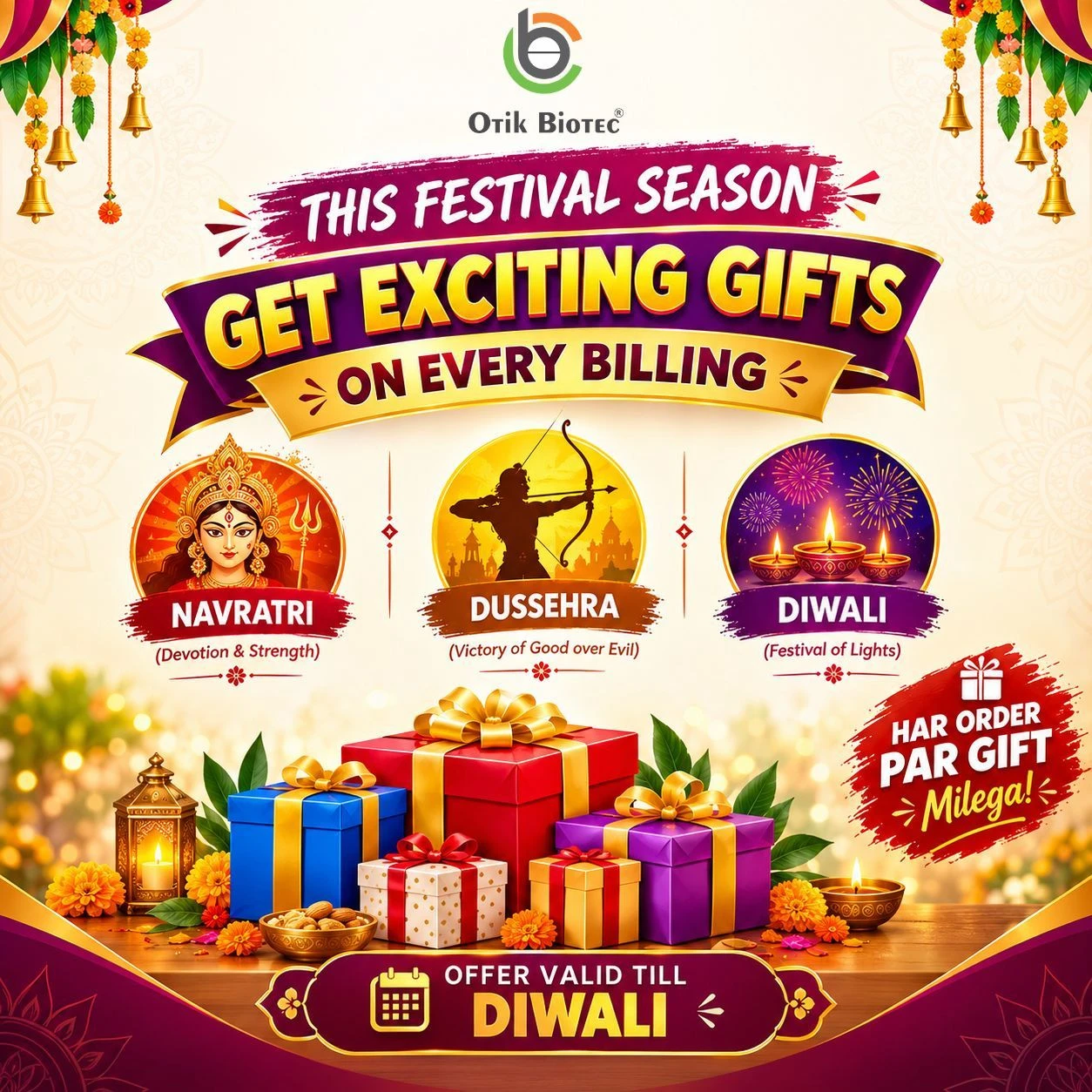  🎉 Festive Gift Offer –Navratri, Dussehra & Diwali with Otik Biotec!!